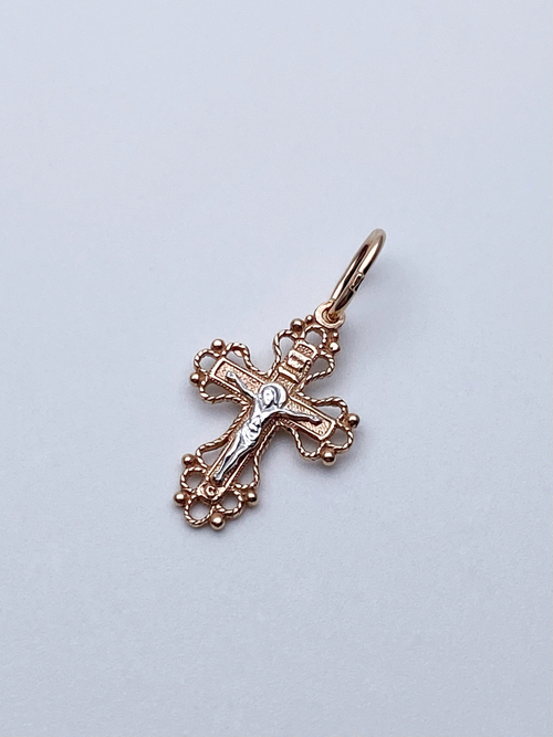Крест из серебра/Позолота/С подвижным ухом