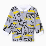 Кофточка детская, цвет серый/короны, рост 74 см (Тошка)