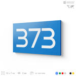 Номер на дверь 373, табличка на дверь для офиса, квартиры, кабинета, аудитории, склада, голубая 120х70 мм, Айдентика Технолоджи