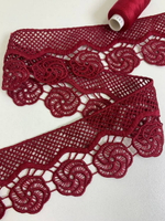 Тесьма плетеная,  5,5см, бордовый, плотная AF