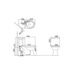 Унитаз-компакт Creo Ceramique PROJECT, микролифт, 660*395*755, угловой бачок