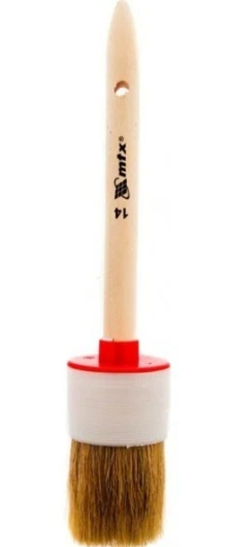 Кисть круглая № 2 (20 мм), натуральная щетина, деревянная ручка MTX