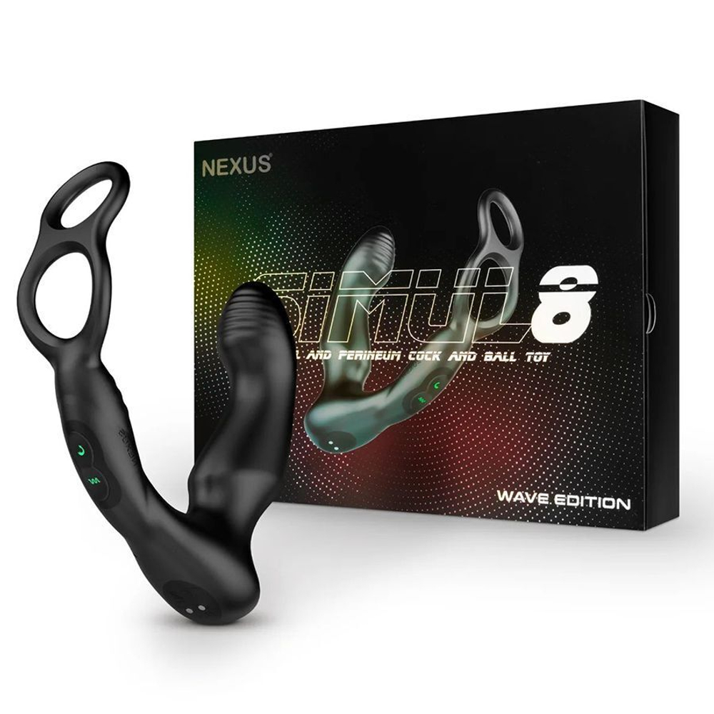 Черный двухмоторный массажер простаты Nexus Simul8 Wave Edition (Цвет: черный)
