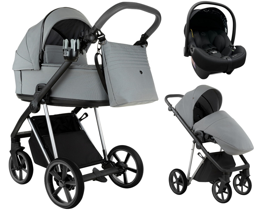 Детская коляска Roan Sol Vintage Luxury 2.0 3 в 1 с автокреслом Tutis Elo Lux EduSky Black VIN 01/BT Blue Tea/Blue Tea/руч.Grey/к.Grey