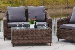 "Кон Панна" лаунж-зона из искусственного ротанга, цвет коричневый