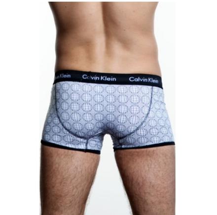 Мужские трусы боксеры белые c черной окантовкой Calvin Klein 365 Black Black Sphere CK02175