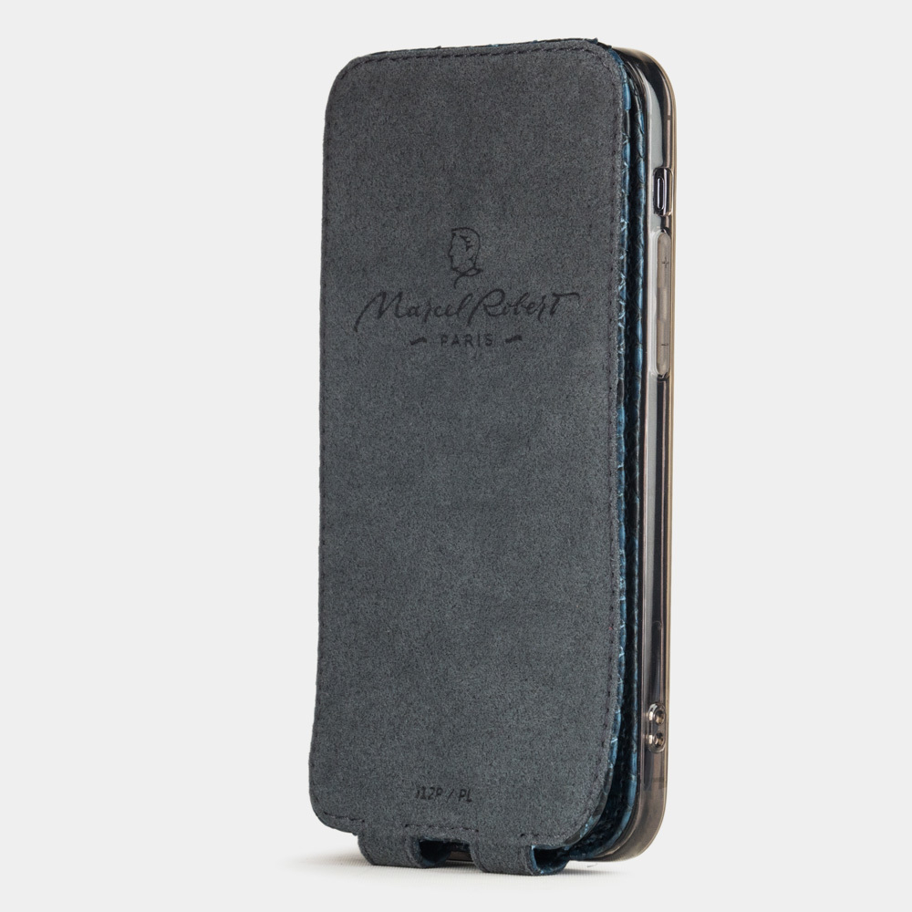 Чехол для iPhone 12 Pro Max из натуральной кожи питона, синего цвета