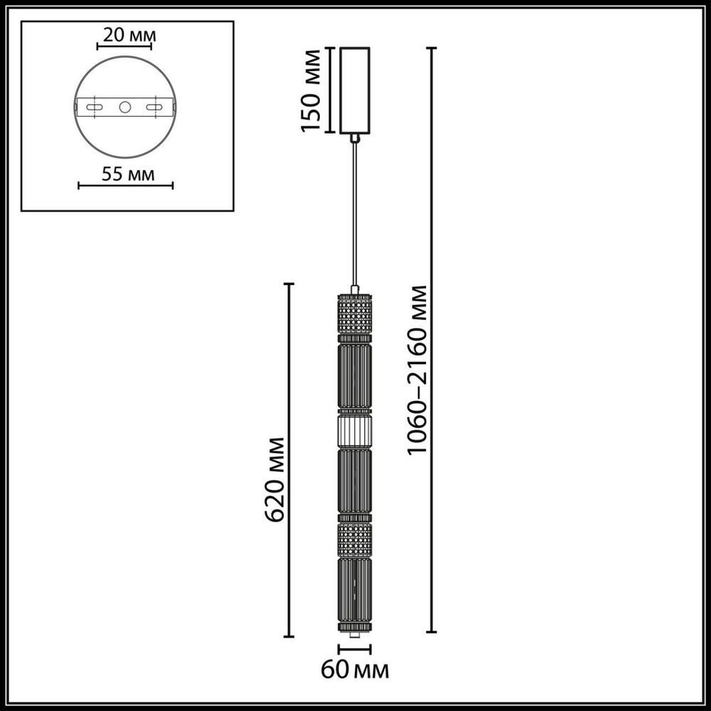5455/18L ODL_EX Подвес LED 22W 4000K COLLIER L-VISION