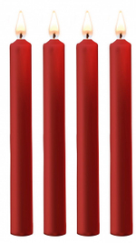 Набор из 4 красных восковых свечей Teasing Wax Candles Large