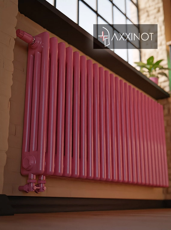 Axxinot Sentir 3057 - трехтрубный трубчатый радиатор высотой 570 мм, нижнее подключение с термовентилем