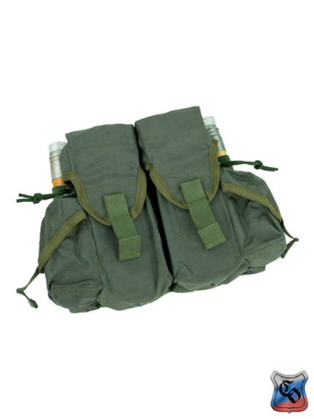 Подсумок SSO 4АК-2РГ-2РСП MOLLE с кнопкой, липучкой и утяжками. Олива
