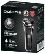 Электробритва POLARIS PMR 0305R wet&dry PRO 5 blades черный/хром