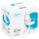 Кресло руководителя Helmi HL-E30 "Ergo" LT, регулируемые подголовник и поясничный упор, ткань черная