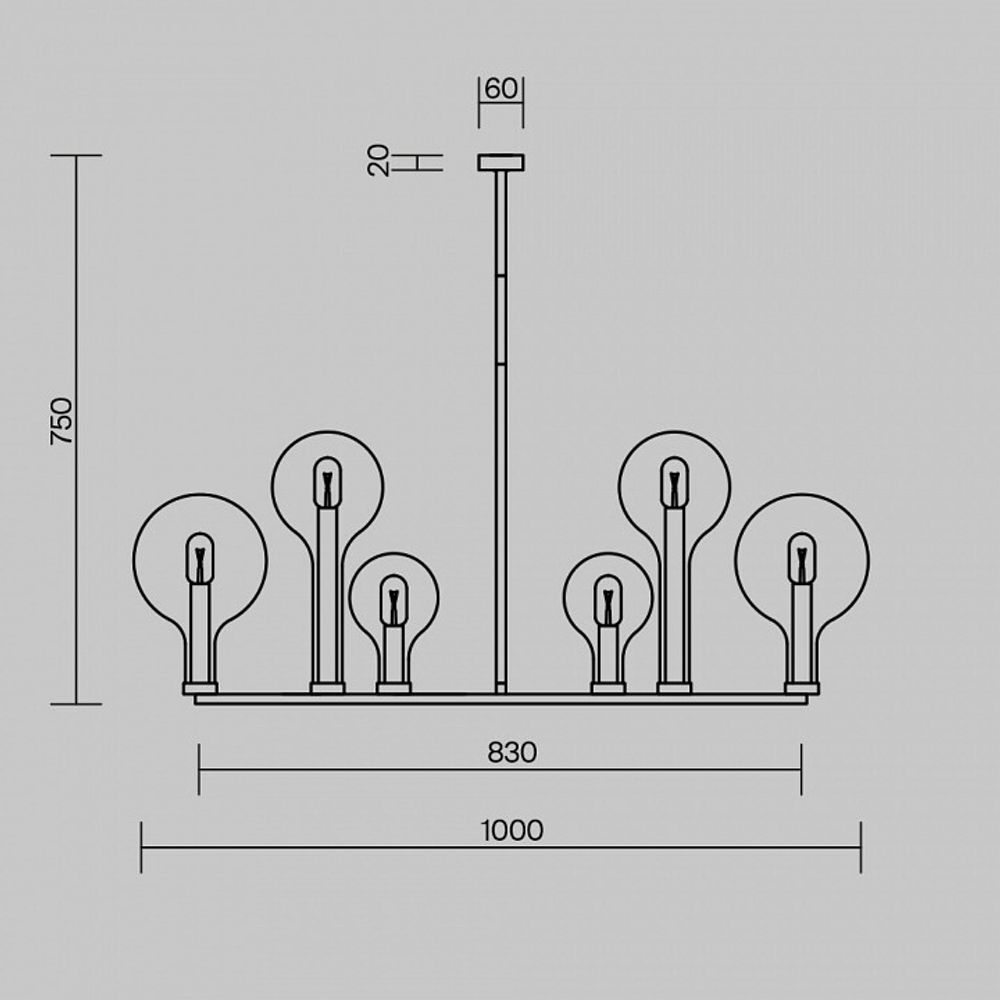 Люстра на штанге Maytoni Status MOD333PL-06BS1