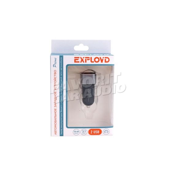 АЗУ 2USB Exployd EX-Z-336 Prime 3100mAh чёрный серая вставка