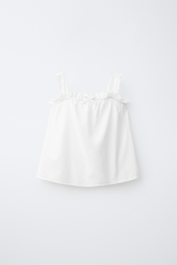 ZARA ПИЖАМА С БРЕТЕЛЯМИ И ТКАНЬЮ ПЛЮМЕТИ, БЕЛЫЙ
