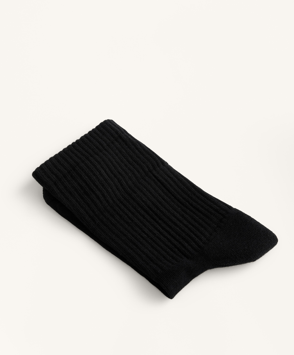 OYSHO Набор из трех пар классических спортивных носков из хлопковой смеси, черный