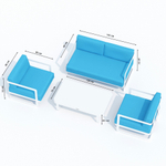 Лаунж зона Ideal Patio СИЛЕНА голубая - белый каркас