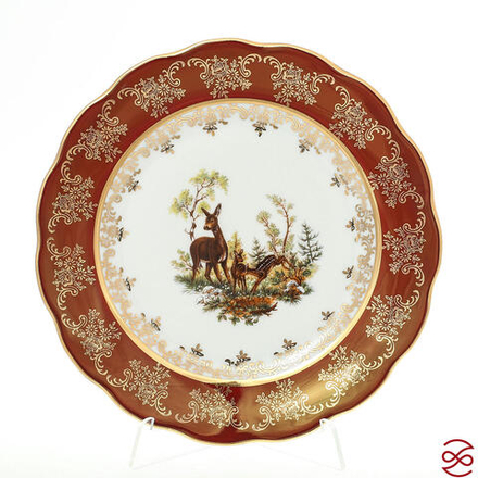 Набор тарелок Queen's Crown Охота красная 21 см