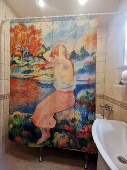 Штора «Девушка у озера», по мотивам живописи художника Огюста Ренуара, картина «La TOILETTE»