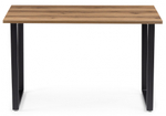 Стол деревянный Woodville Лота Лофт 120x75 дуб крафт табачный, черный матовый, ножки черные
