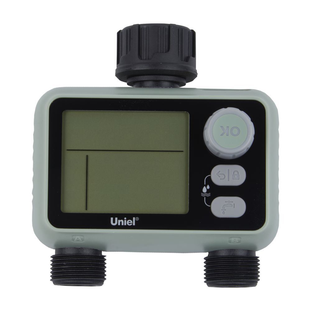 UST-W43 IP65 OLIVE RAIN Таймер для автоматического полива. 2 канала. Датчик дождя. Корпус оливковый. ТМ Uniel