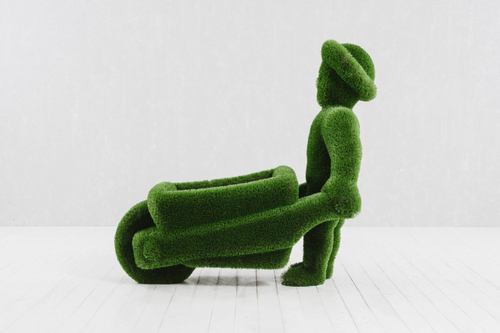 Топиари Человек с тележкой