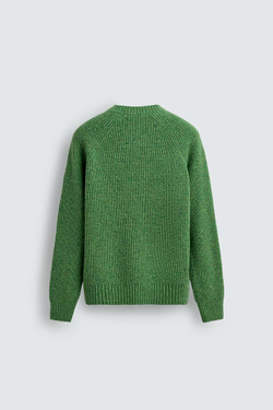 ZARA СВИТЕР ИЗ ЖЕМЧУЖНОЙ ВЯЗКИ, ЗЕЛЕНЫЙ