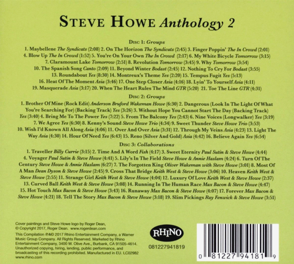 Steve Howe / Anthology 2: Groups & Collaborations (3CD)