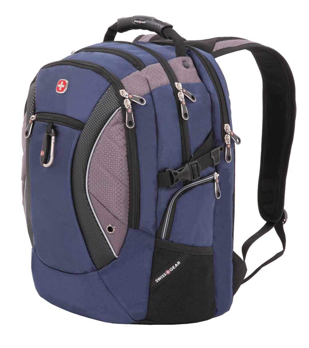 Вместительный прочный качественный с гарантией швейцарский синий с серыми элементами большой городской рюкзак 35х23х48 см (39 л) с усиленной ручкой SWISSGEAR SA1015315