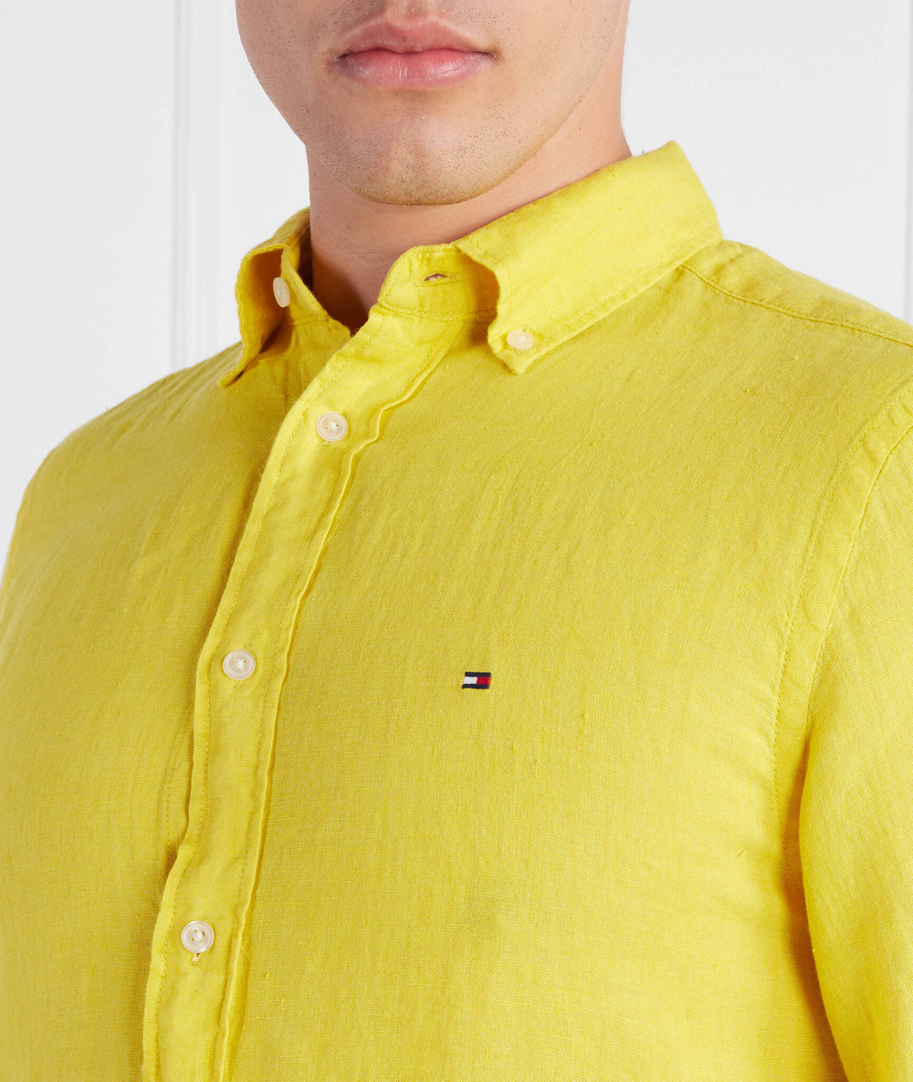 Льняная рубашка Tommy Hilfiger - желтый(MW0MW30897)