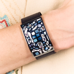 Браслет Fiore Luna на черном кожаном ремешке CB00100-4