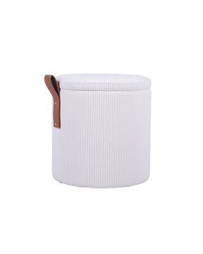 Пуф Руни XS с ящиком вельвет белый