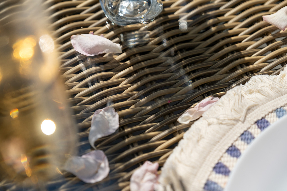 "Цесена" обеденная группа плетеная из искусственного ротанга, цвет графит