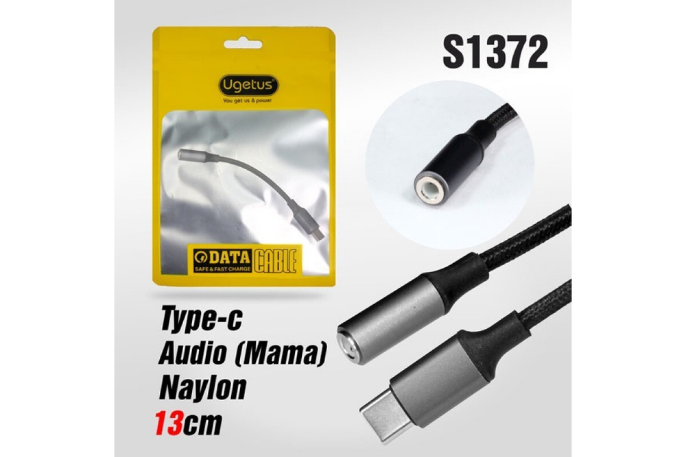 Переходник UGETUS UG03 Type-C + Aux 3.5 (черный)