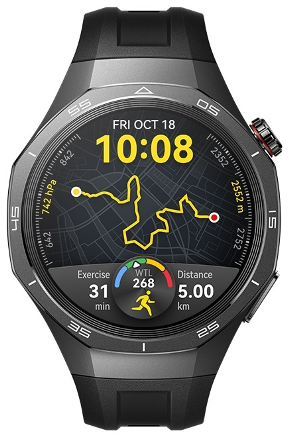 СМАРТ ЧАСЫ HUAWEI GT 5 PRO (46MM) BLACK FLUOROELASTOMER STRAP VILI-B29F