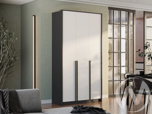 Шкаф 3-х створчатый ШК-10 Спальня Шарм (графит/белый)