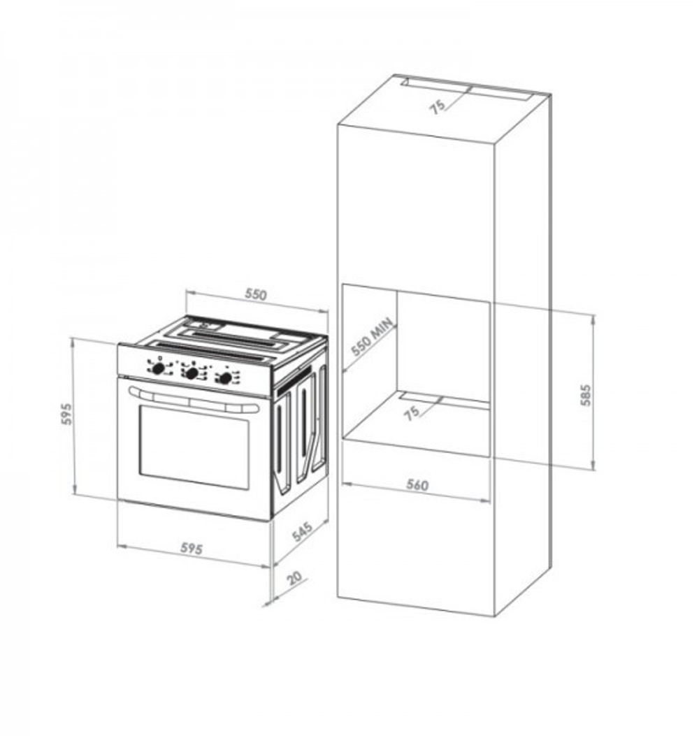 Электрический духовой шкаф MACBI MBO 1660 (BLACK)