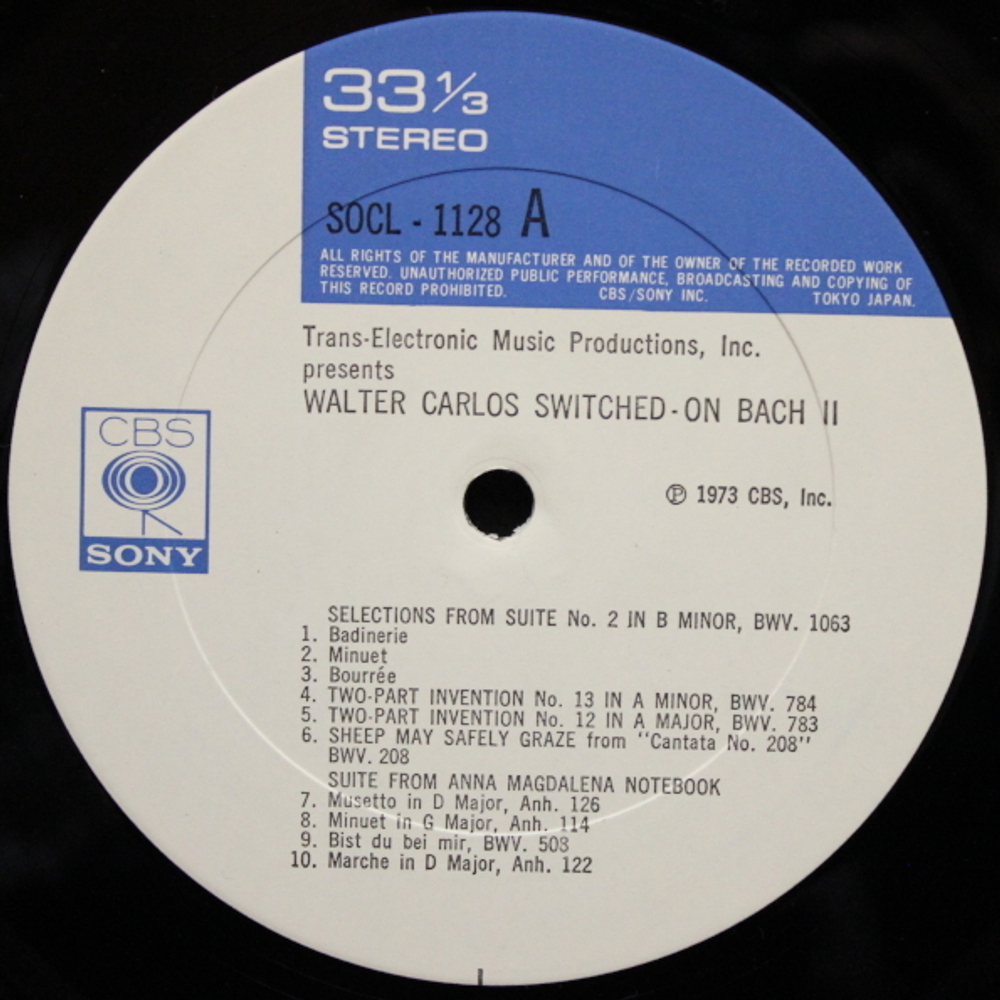 Walter Carlos / Switched-On Bach II (LP)