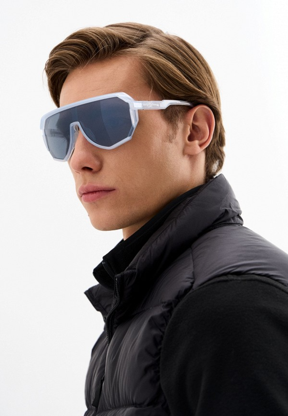 Спортивные очки HILX Newblood Shiny Crystal Grey / Black Mirror Lens