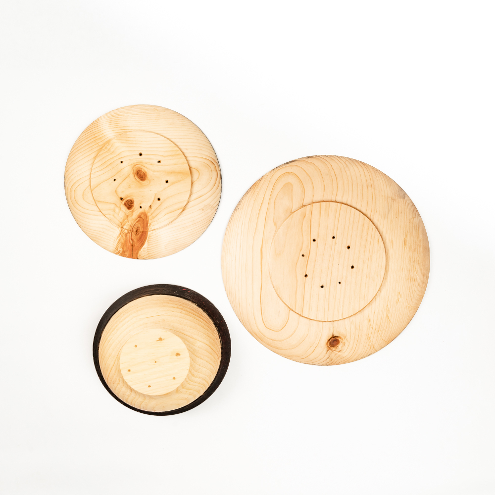 Набор деревянных тарелок из дерева сибирский кедр - 3 шт. TN79