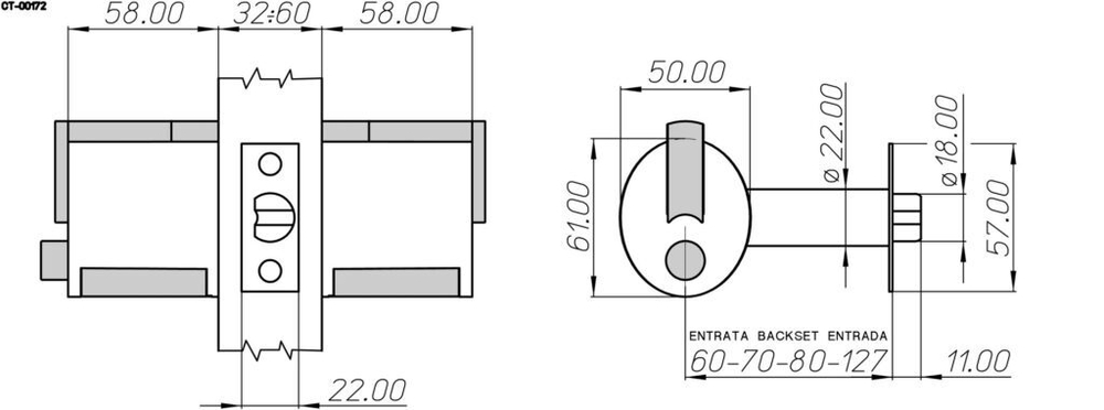 Ручка с кнопкой MERONI Forma F.13V (алюминий) офис (ключ/кнопка)