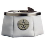 Яхтенная Пепельница нескользящая, песочная, нержавеющая сталь и исск. кожа, бежевая (10257913)