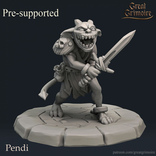 Бес Демон Воин Файтер миниатюра для dnd, днд, pathfinder, фентези, Настольная игра, НРИ, Варгейм, РПГ