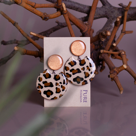 Серьги - Луны - Леопард