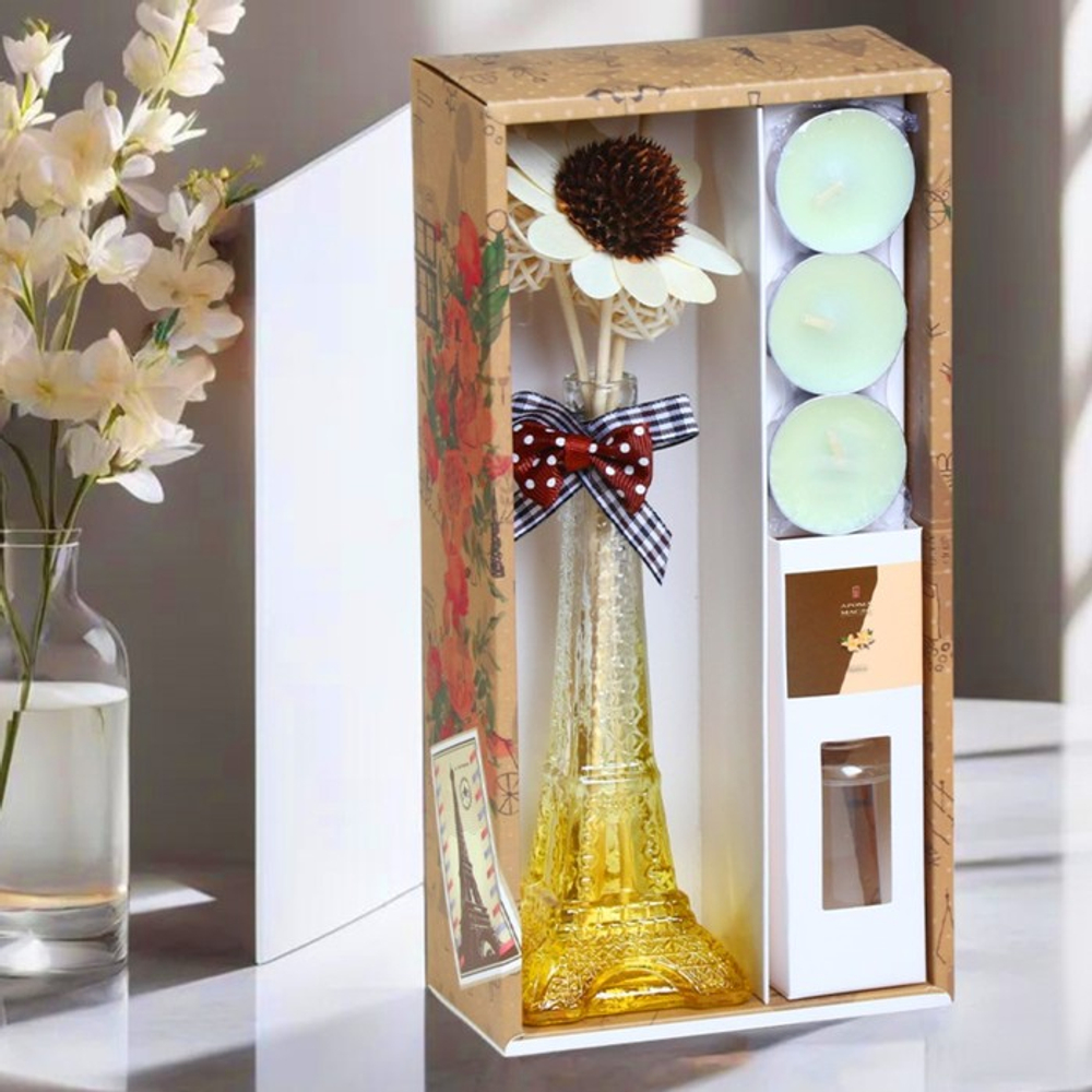 Набор подарочный «Париж» (диффузор и свечи) ваниль, «Богатство Аромата»