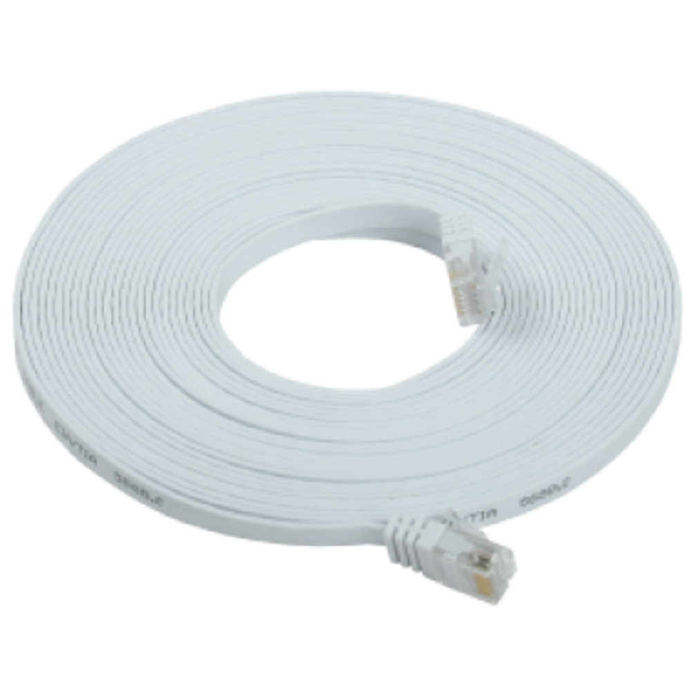Патч-корд кабель UTP плоский 10 м кат,6 ITK белый