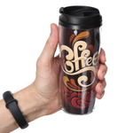 Термокружка пластик, 0.38 л, Daniks, Кофе напитки, YYCF001-23