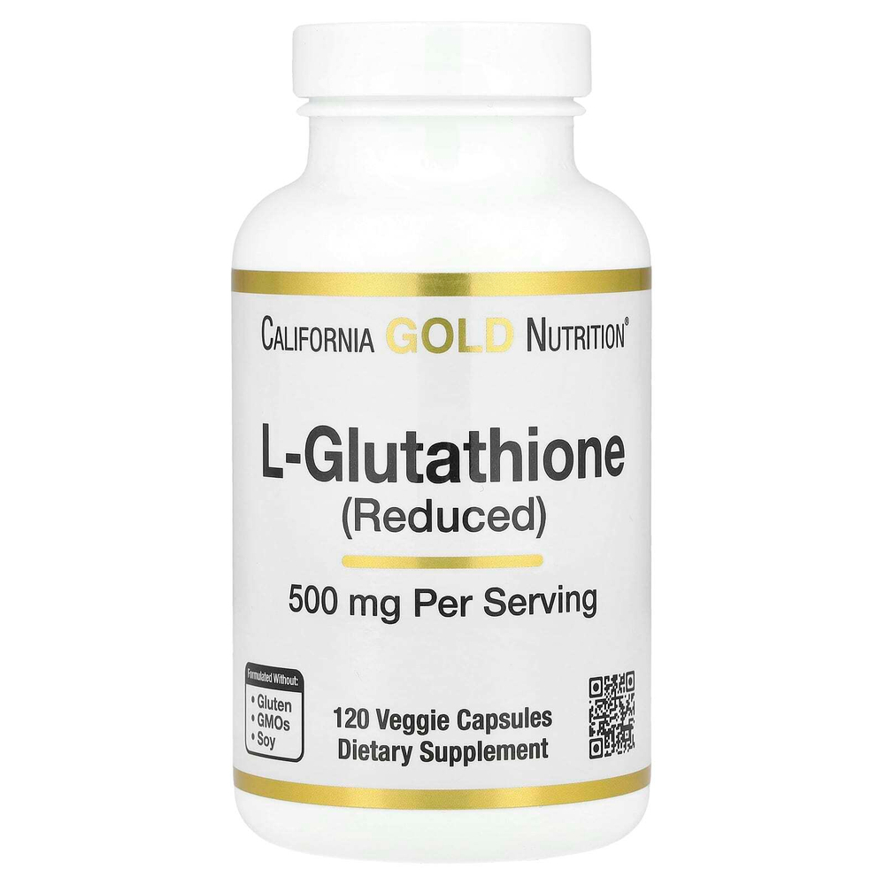 California Gold Nutrition, L-глутатион (восстановленный), 500 мг, 120 растительных капсул
