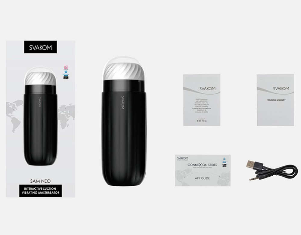 Интерактивный мастурбатор Svakom Sam Neo Interactive Suction & Vibration Masturbator S08A